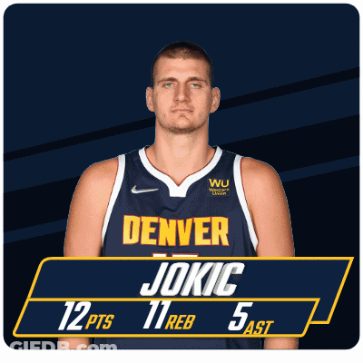 A Denver Jokic Basketball Player Has 12 Points And 11 Rebounds GIF