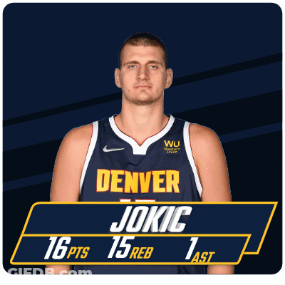 A Denver Jokic Basketball Player Has 16 Pts 15 Reb 1 Ast GIF