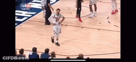A Denver Nuggets Player Stands On The Court During A Basketball Game GIF