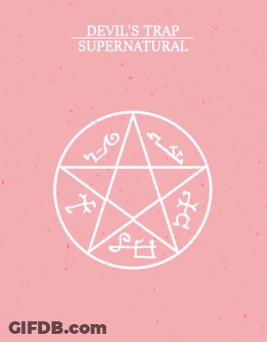 A Devil 'S Trap Supernatural Poster With A Pentagram GIF