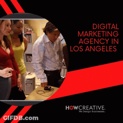 A Digital Marketing Agency In Los Angeles Advertisement With Three People GIF