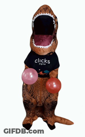 A Dinosaur With A Shirt That Says Clicks Digital GIF