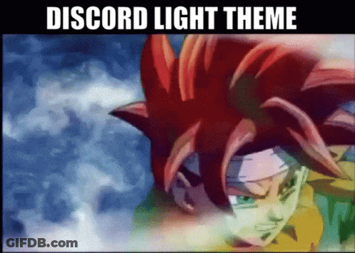 A Discord Light Theme With A Picture Of Goku GIF