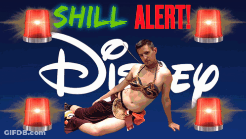 A Disney Logo With A Man In A Leia Outfit GIF
