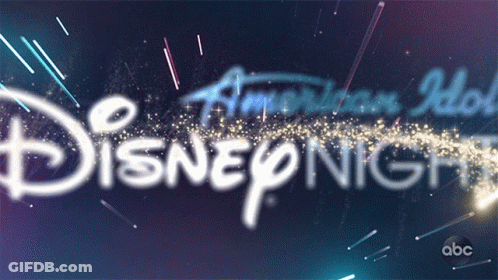 A Disney Night Logo With A Purple Background GIF