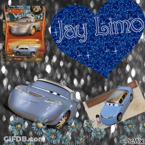 A Disney Pixar Car With The Name Jay Limo GIF