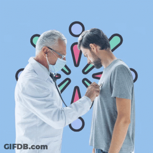 A Doctor Examines A Patient With A Stethoscope GIF