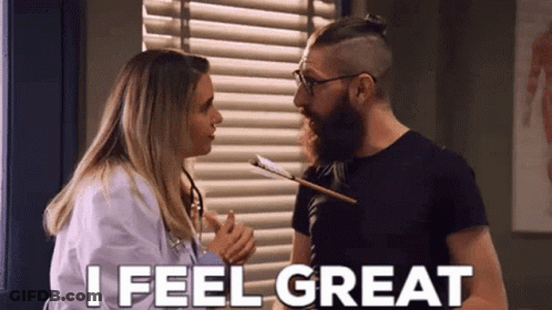Doctor Listening To Man's Heartbeat Says I Feel Great GIF