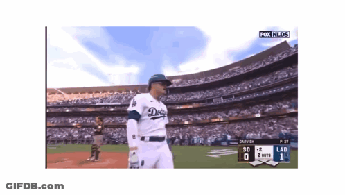 A Dodgers Baseball Game Is Being Shown On Fox GIF