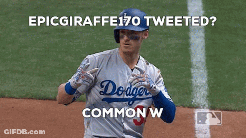 A Dodgers Baseball Player Is Running On A Baseball Field GIF