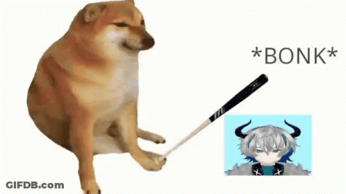 A Dog Is Holding A Bat Next To A Picture Of A Boy With Horns GIF
