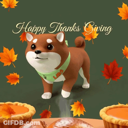 A Dog Wearing A Bandana That Says Labs Stands In Front Of A Turkey GIF