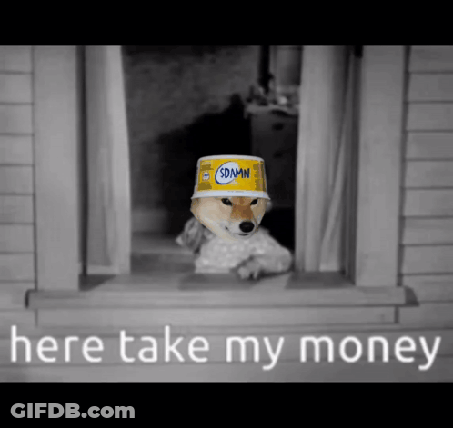 A Dog Wearing A Damn Yogurt Can On Its Head GIF
