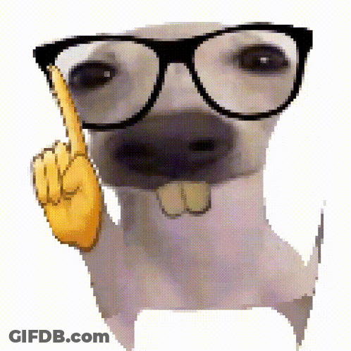A Dog Wearing Glasses And Making A Middle Finger Sign . GIF