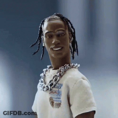 A Doll With Dreadlocks And A Chain Around His Neck Is Wearing A T-Shirt That Says ' Atlanta ' On It GIF