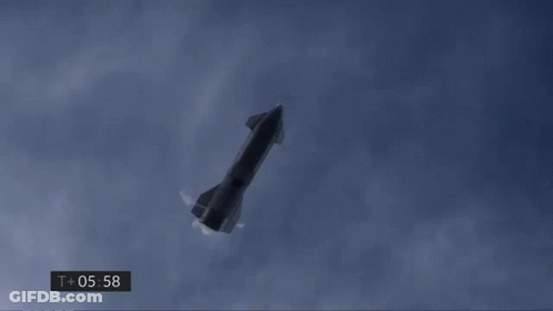 A Dolphin Is Flying Through A Cloudy Sky With A Time Of 06:03 On The Bottom GIF