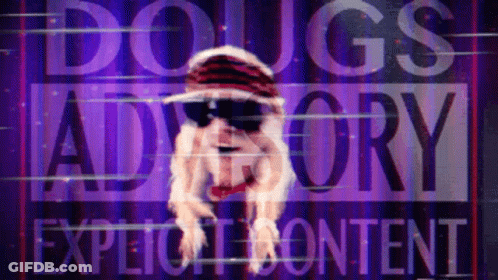 A Dougs Advisory Explicit Content Sign With A Picture Of A Dog GIF