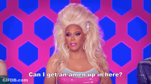A Drag Queen Is Asking If She Can Get An Amen Up In Here GIF