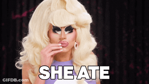 A Drag Queen Says She Ate While Eating GIF