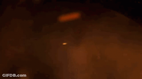 A Dragon Is Flying Through The Air In Front Of A Fire . GIF