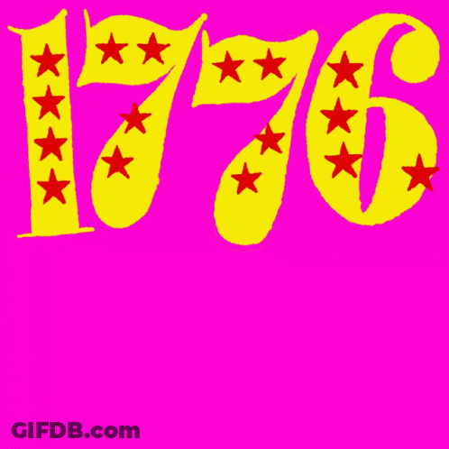 A Drawing Of 1776 And 1865 With Stars On Them GIF