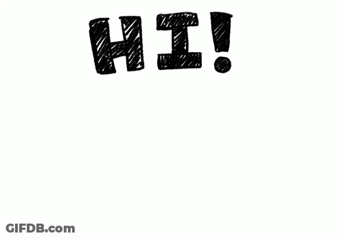 A Drawing Of A Baby Yoda With The Word Hi Above Him GIF