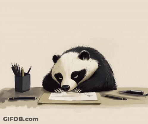 Badger Lying At Desk With Why Is Everything GIF