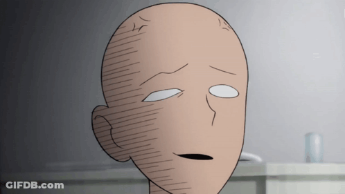A Drawing Of A Bald Head With White Eyes GIF