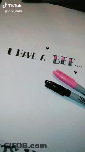 A Drawing Of A Banner With The Words I Have She 'S My Best Friend Written On It GIF