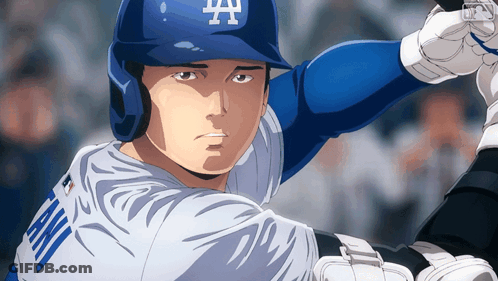 A Drawing Of A Baseball Player Wearing A Dodgers Uniform GIF