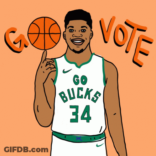 A Drawing Of A Basketball Player Wearing A Go Bucks 34 Jersey GIF