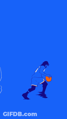 A Drawing Of A Basketball Player Wearing A New York Jersey Number 11 GIF