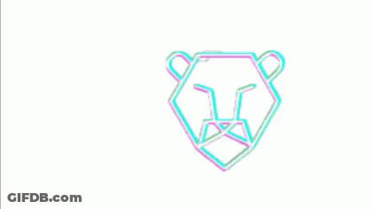 A Drawing Of A Bear 'S Head On A White Background With A Glitch Effect . GIF