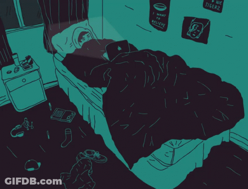 A Drawing Of A Bedroom With A Sign That Says We Are Tigerz GIF