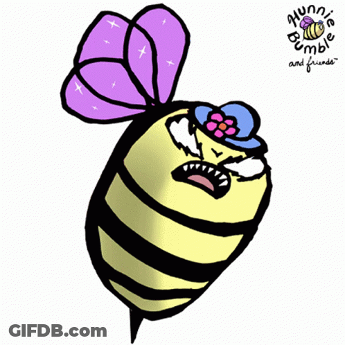 A Drawing Of A Bee With The Word Buzz Off Written Below It GIF
