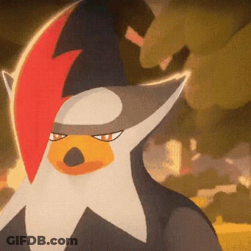A Drawing Of A Bird With A Red Lightning Bolt On It 'S Head GIF