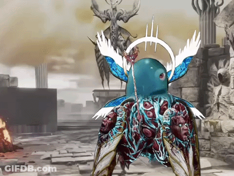 A Drawing Of A Bird With Wings And A Halo GIF
