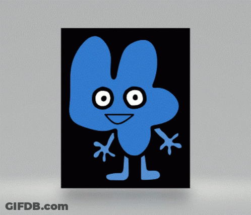 A Drawing Of A Blue Cartoon Character With Big Eyes GIF