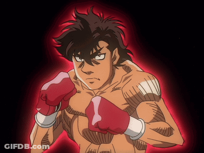 A Drawing Of A Boxer With Red Gloves GIF