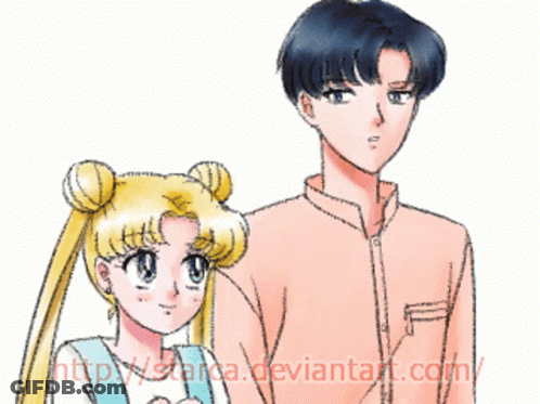 A Drawing Of A Boy And A Girl With The Website Http://sania.deviantart.com In The Corner GIF