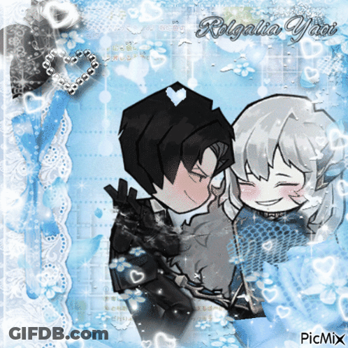 Drawing Of Boy And Girl With Helgaia Yaoi Text GIF