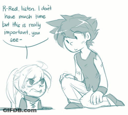 A Drawing Of A Boy And A Girl With The Words R-Red Listen I Do N't Have Much Time GIF