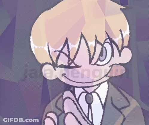 A Drawing Of A Boy In A Suit And Tie With The Word Jalapeno In The Background GIF
