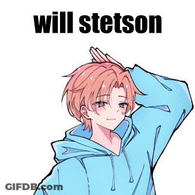 A Drawing Of A Boy Wearing A Santa Hat With The Words Jolly Stetson Behind Him GIF
