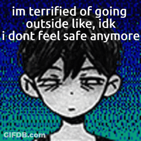 A Drawing Of A Boy With A Caption That Says Im Terrified Of Going Outside Like GIF