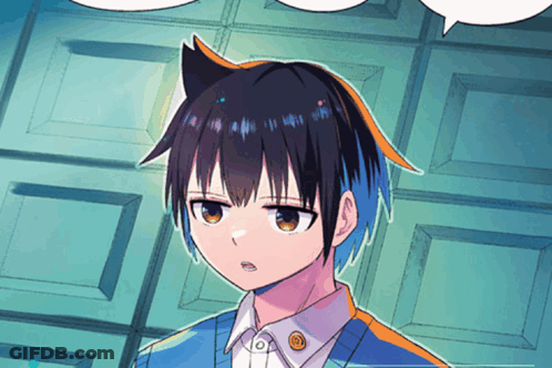 A Drawing Of A Boy With A Cat Ear GIF