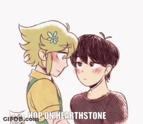A Drawing Of A Boy With A Flower In His Hair And A Girl With A Flower In Her Hair . GIF