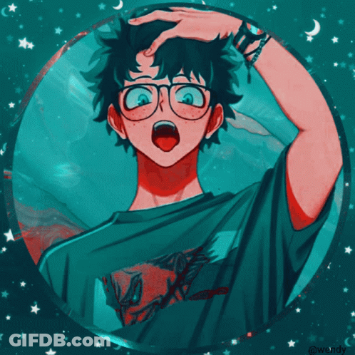 A Drawing Of A Boy With Glasses And A T-Shirt With A Fox On It GIF