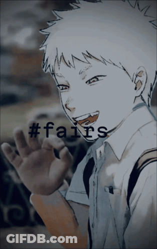 A Drawing Of A Boy With The Hashtag #Fairs On The Bottom GIF