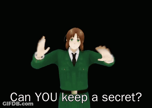 A Drawing Of A Boy With The Words " Can You Keep A Secret " GIF